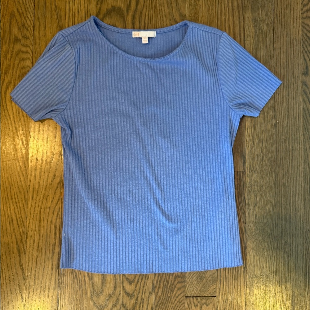 Dillards Blue Ribbed Women's Top Size XS